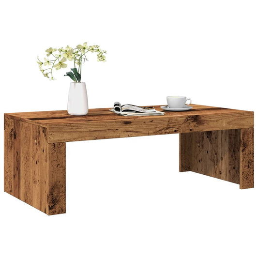 Salontafel 102x50x35 cm bewerkt hout oude houtkleurig is nu te koop bij PeponiXL, paradijselijk wonen!