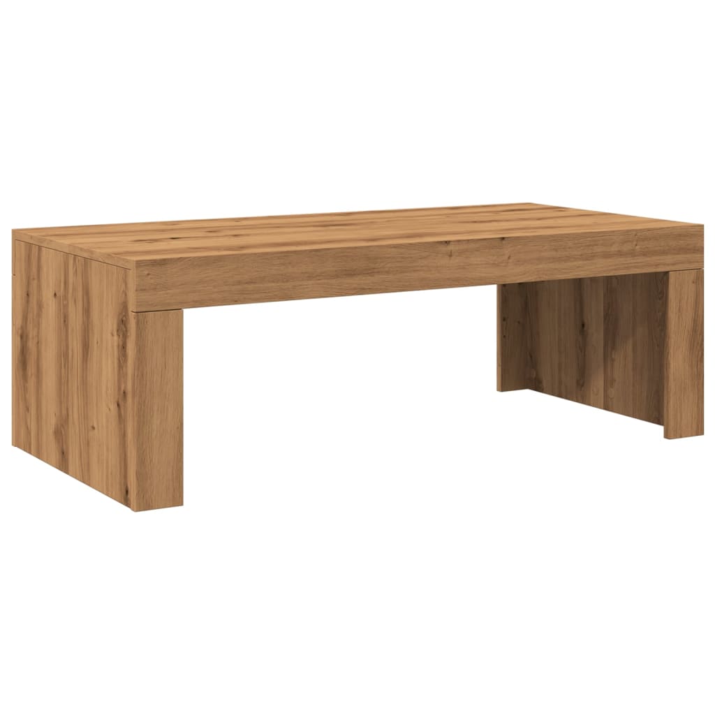 Salontafel 102x50x35 cm bewerkt hout artisanaal eikenkleurig is nu te koop bij PeponiXL, paradijselijk wonen!