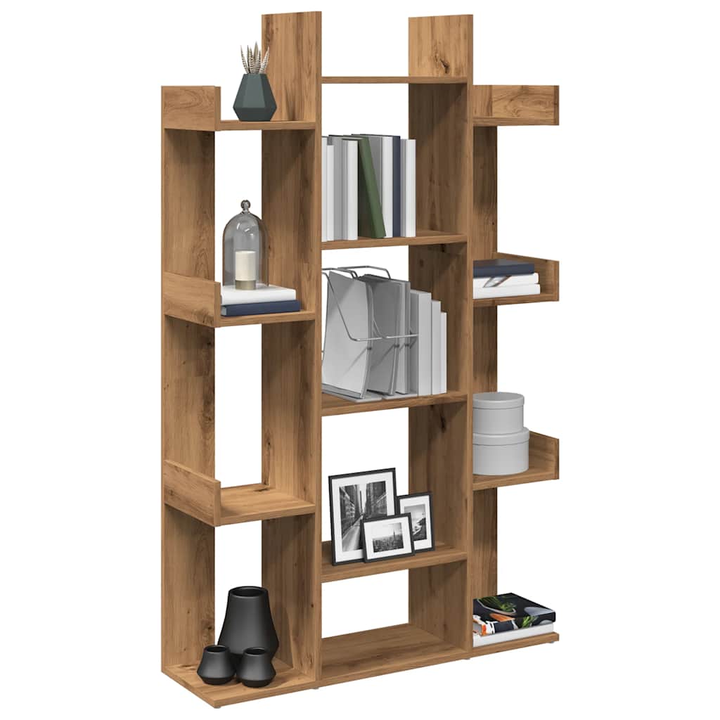 Boekenkast 86x25,5x140 cm bewerkt hout artisanaal eikenkleur is nu te koop bij PeponiXL, paradijselijk wonen!