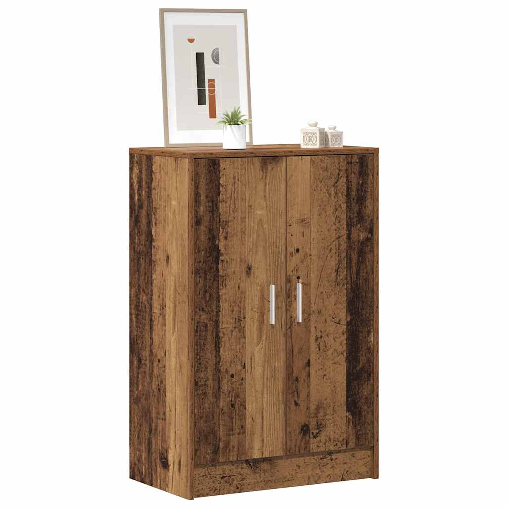 Schoenenkast 60x35x92 cm bewerkt hout oud houtkleurig is nu te koop bij PeponiXL, paradijselijk wonen!