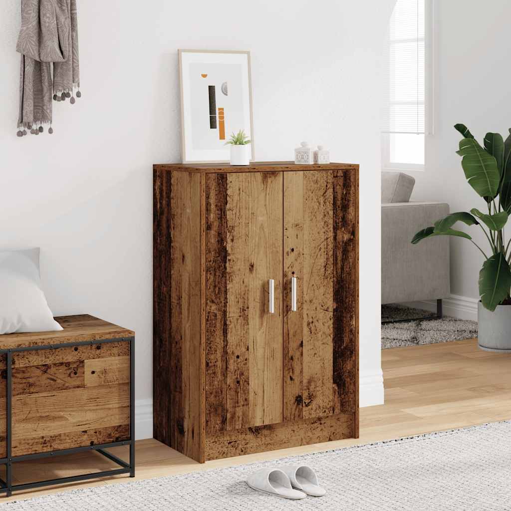 Schoenenkast 60x35x92 cm bewerkt hout oud houtkleurig is nu te koop bij PeponiXL, paradijselijk wonen!