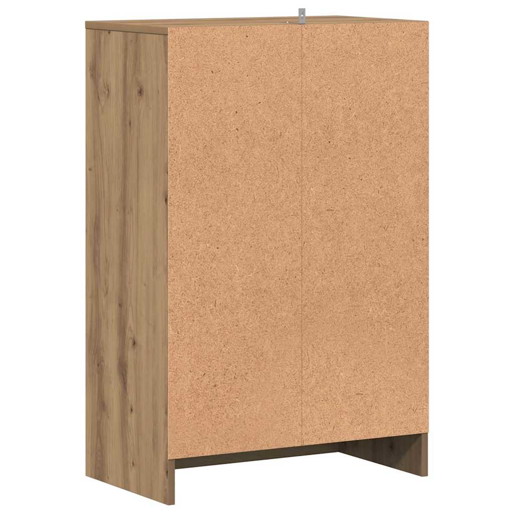 Schoenenkast 60x35x92 cm bewerkt hout artisanaal eikenkleur is nu te koop bij PeponiXL, paradijselijk wonen!