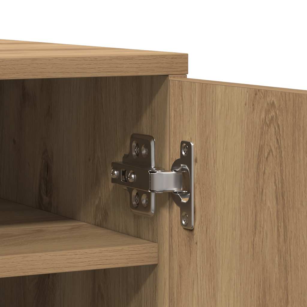 Schoenenkast 60x35x92 cm bewerkt hout artisanaal eikenkleur is nu te koop bij PeponiXL, paradijselijk wonen!