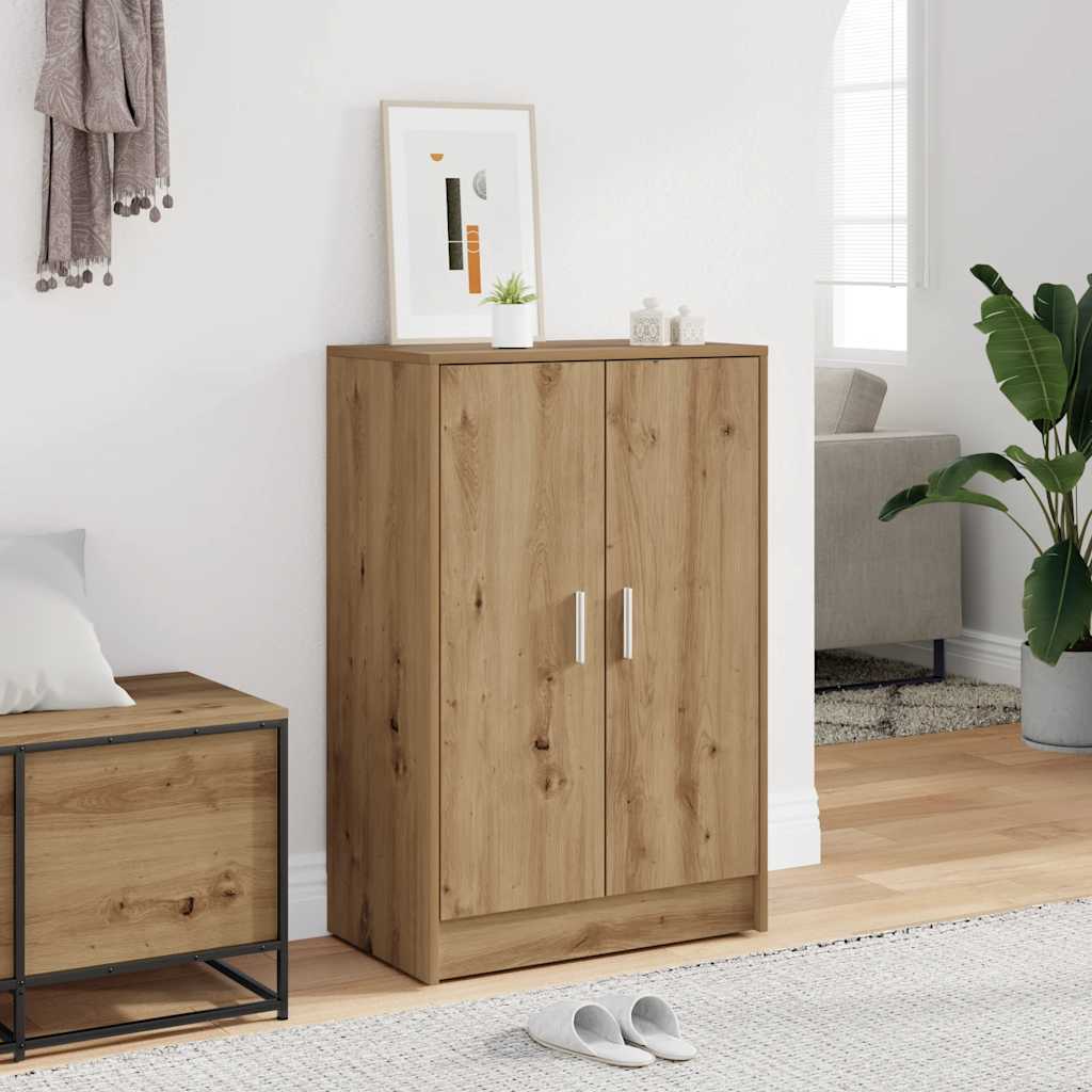 Schoenenkast 60x35x92 cm bewerkt hout artisanaal eikenkleur is nu te koop bij PeponiXL, paradijselijk wonen!
