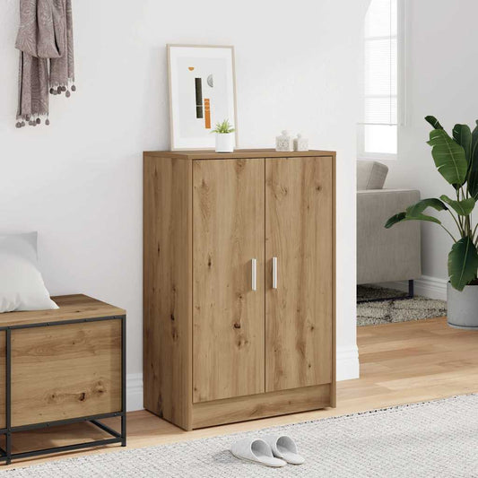 Schoenenkast 60x35x92 cm bewerkt hout artisanaal eikenkleur is nu te koop bij PeponiXL, paradijselijk wonen!