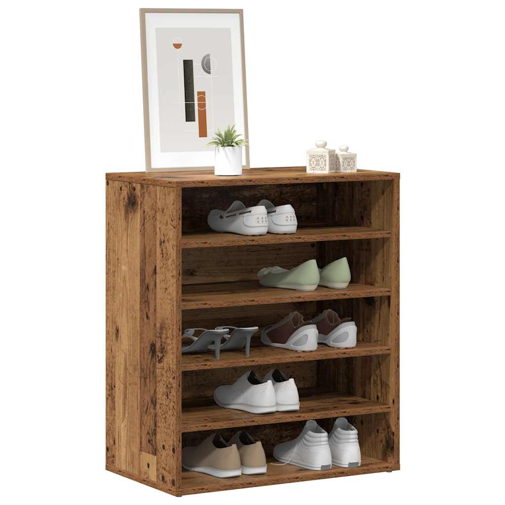 Schoenenkast 60x35x70 cm bewerkt hout oud houtkleurig is nu te koop bij PeponiXL, paradijselijk wonen!