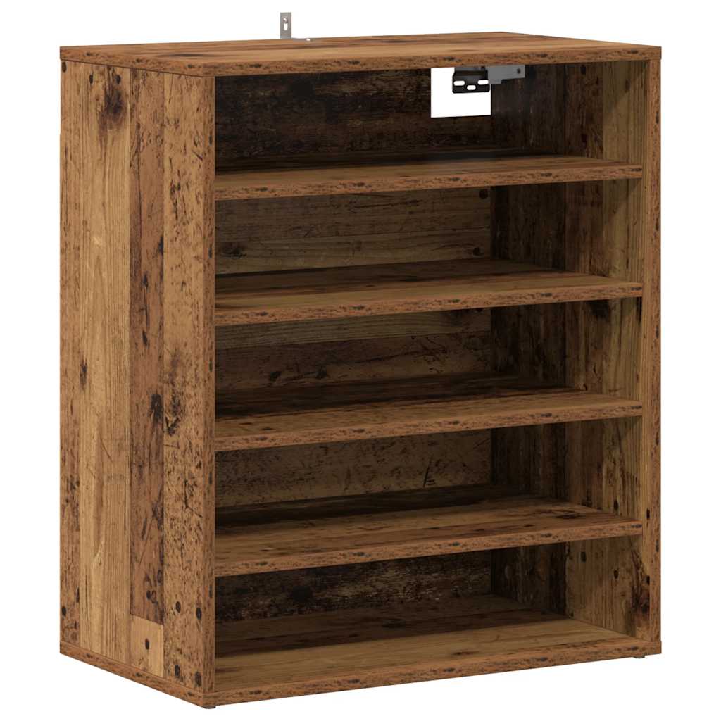 Schoenenkast 60x35x70 cm bewerkt hout oud houtkleurig is nu te koop bij PeponiXL, paradijselijk wonen!