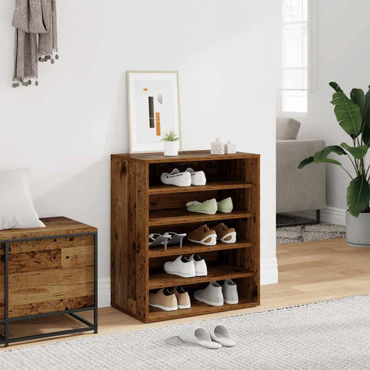 Schoenenkast 60x35x70 cm bewerkt hout oud houtkleurig is nu te koop bij PeponiXL, paradijselijk wonen!