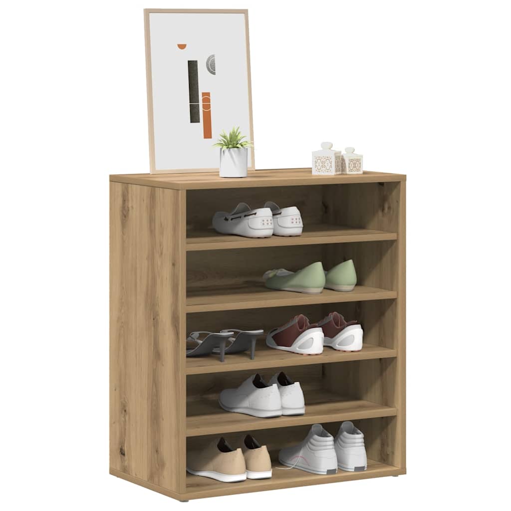 Schoenenkast 60x35x70 cm bewerkt hout artisanaal eikenkleur is nu te koop bij PeponiXL, paradijselijk wonen!