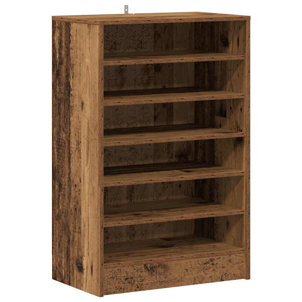 Schoenenkast 60x35x92 cm bewerkt hout oud houtkleurig is nu te koop bij PeponiXL, paradijselijk wonen!