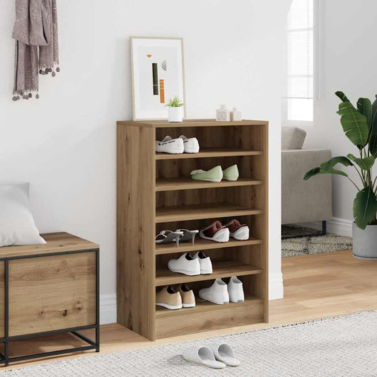 Schoenenkast 60x35x92 cm bewerkt hout artisanaal eikenkleur is nu te koop bij PeponiXL, paradijselijk wonen!