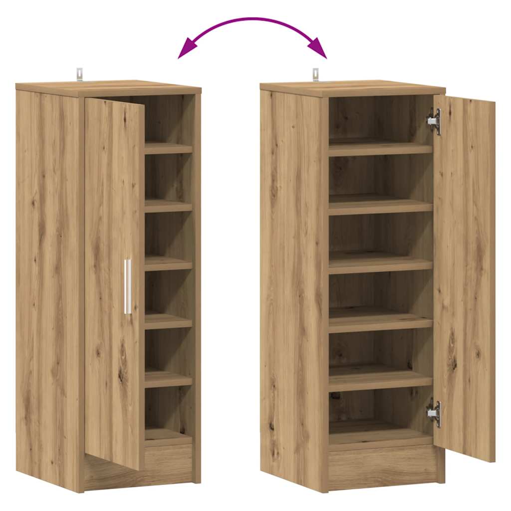 Schoenenkast 32x35x92 cm bewerkt hout oud houtkleurig is nu te koop bij PeponiXL, paradijselijk wonen!
