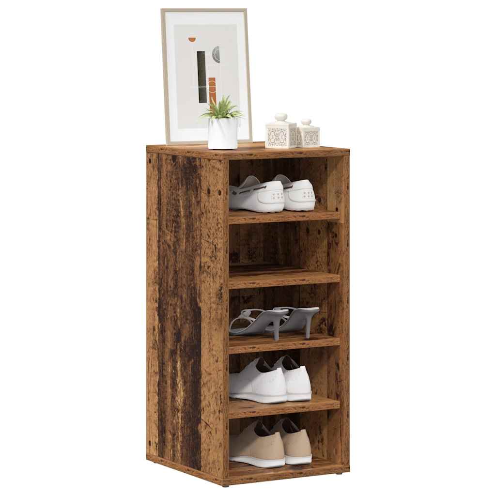 Schoenenkast 32x35x70 cm bewerkt hout oud houtkleurig is nu te koop bij PeponiXL, paradijselijk wonen!