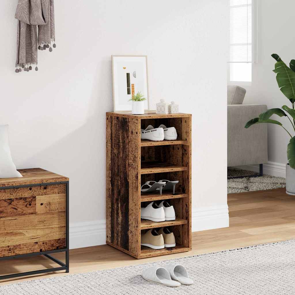 Schoenenkast 32x35x70 cm bewerkt hout oud houtkleurig is nu te koop bij PeponiXL, paradijselijk wonen!
