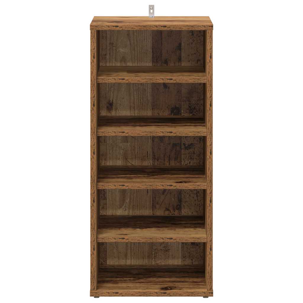 Schoenenkasten 2 st 32x35x70 cm bewerkt hout oud houtkleurig is nu te koop bij PeponiXL, paradijselijk wonen!