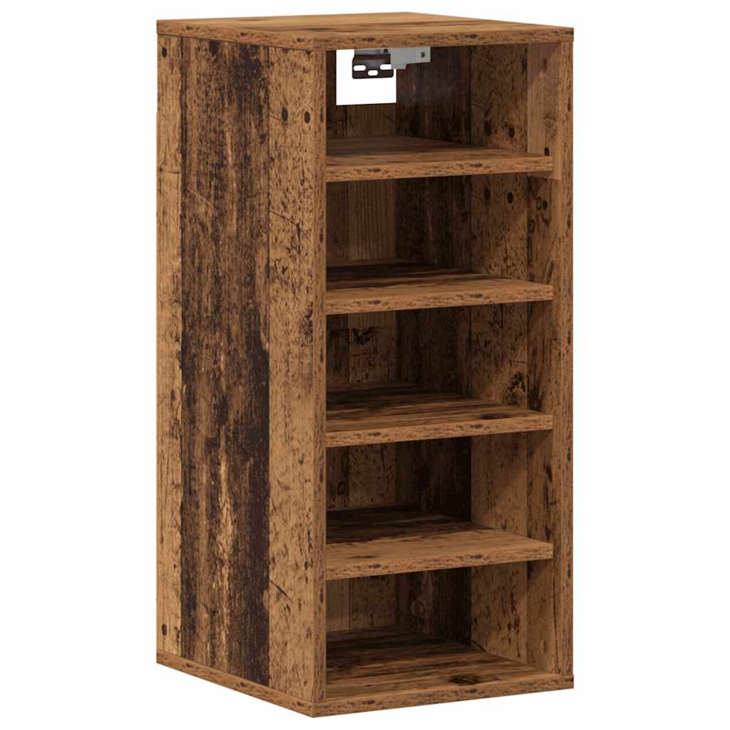Schoenenkasten 2 st 32x35x70 cm bewerkt hout oud houtkleurig is nu te koop bij PeponiXL, paradijselijk wonen!