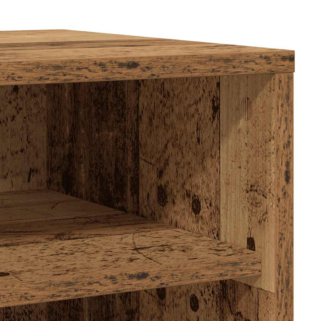 Schoenenkasten 2 st 32x35x70 cm bewerkt hout oud houtkleurig is nu te koop bij PeponiXL, paradijselijk wonen!