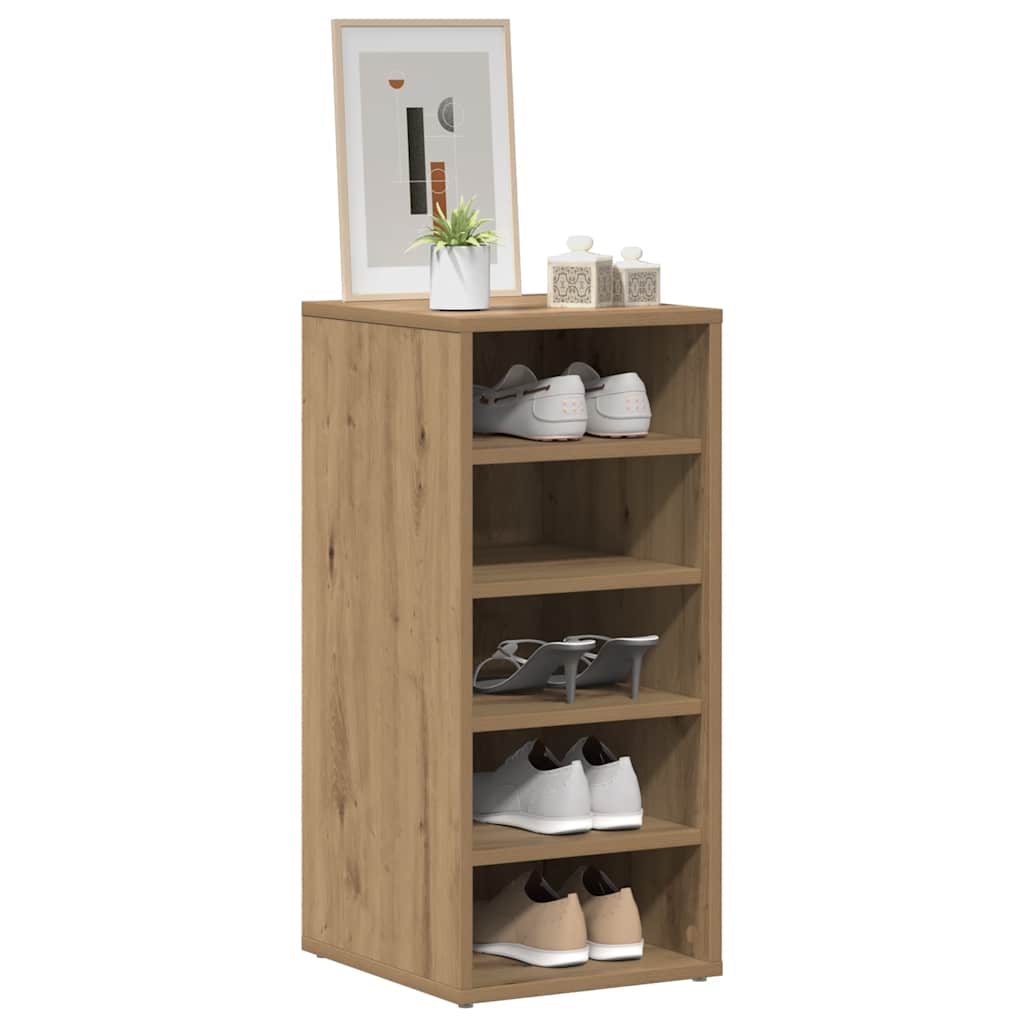 Schoenenkasten 2 st 32x35x70 cm bewerkt hout artisanaal eiken is nu te koop bij PeponiXL, paradijselijk wonen!
