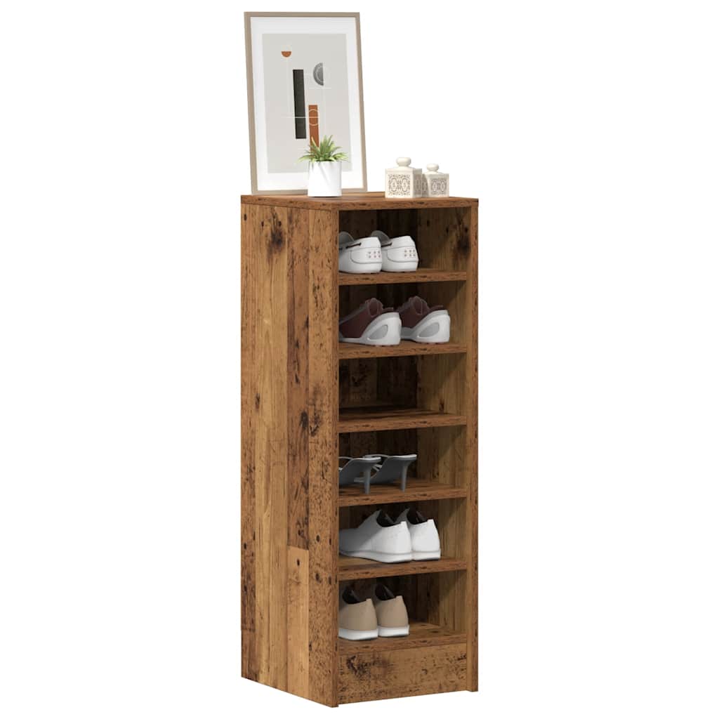 Schoenenkast 32x35x92 cm bewerkt hout oud houtkleurig is nu te koop bij PeponiXL, paradijselijk wonen!