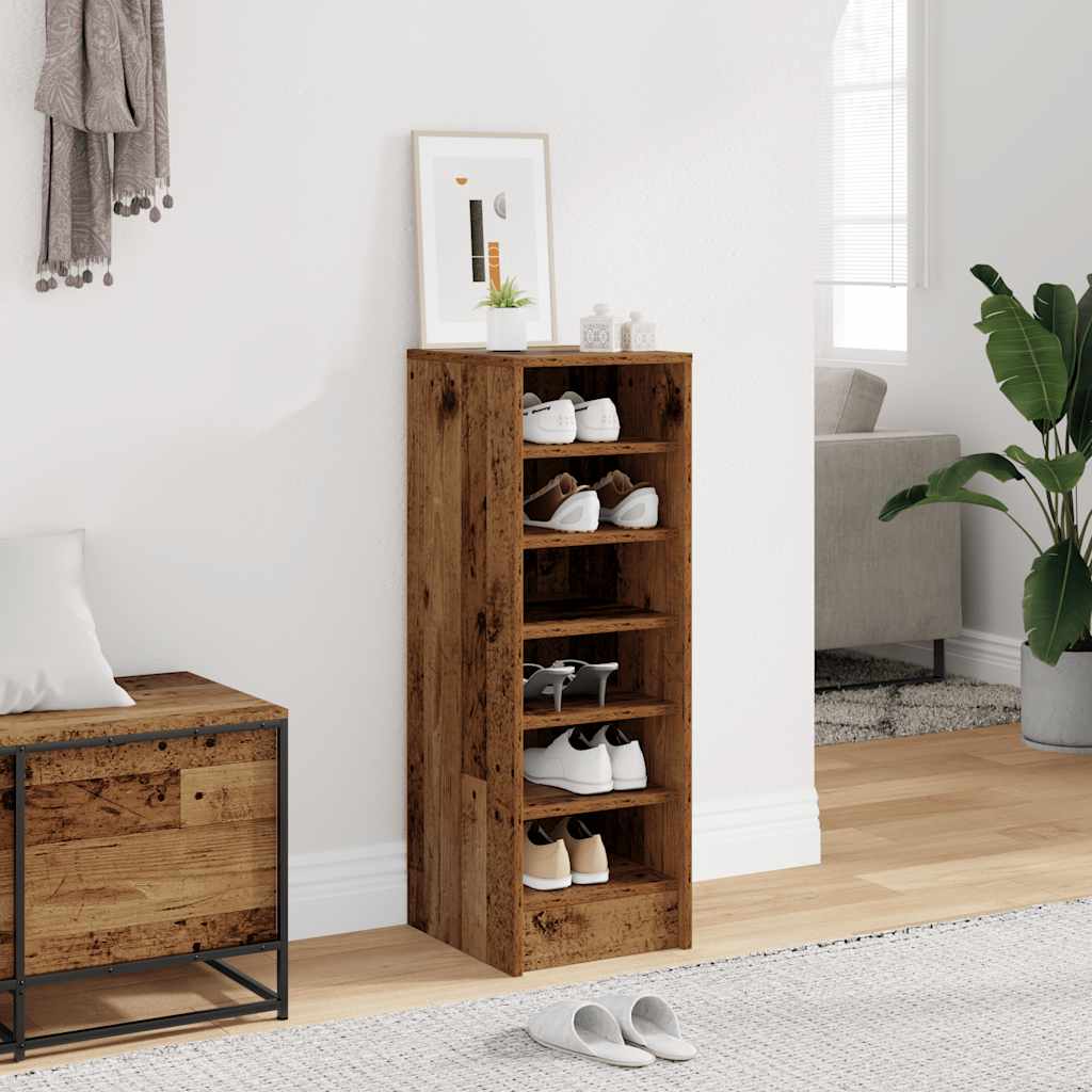 Schoenenkast 32x35x92 cm bewerkt hout oud houtkleurig is nu te koop bij PeponiXL, paradijselijk wonen!