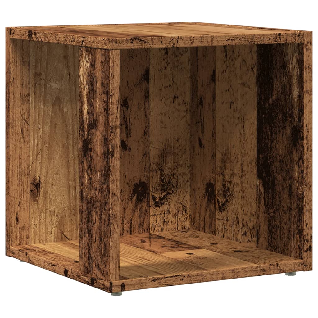 Bijzettafel 33x33x34 cm bewerkt hout oud houtkleurig is nu te koop bij PeponiXL, paradijselijk wonen!