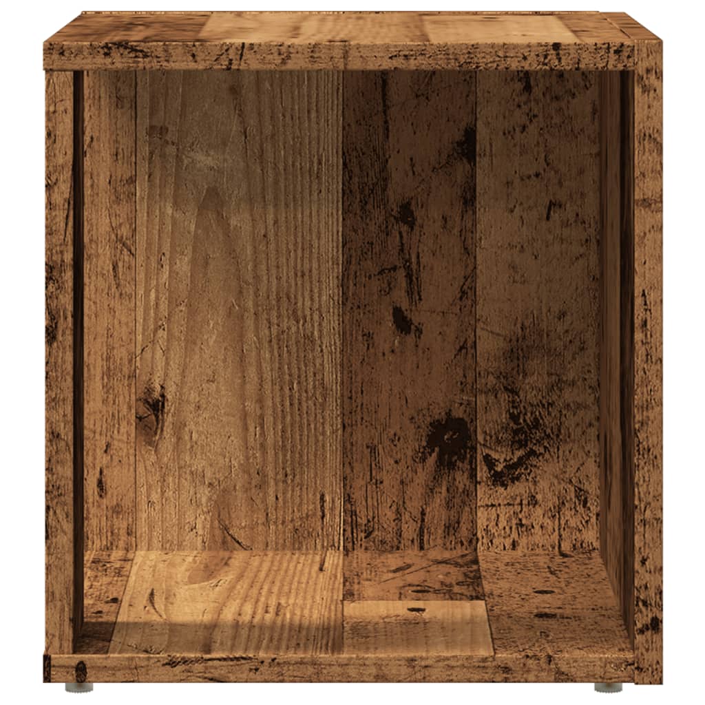 Bijzettafel 33x33x34 cm bewerkt hout oud houtkleurig is nu te koop bij PeponiXL, paradijselijk wonen!
