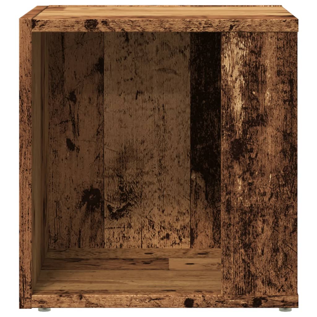 Bijzettafel 33x33x34 cm bewerkt hout oud houtkleurig is nu te koop bij PeponiXL, paradijselijk wonen!