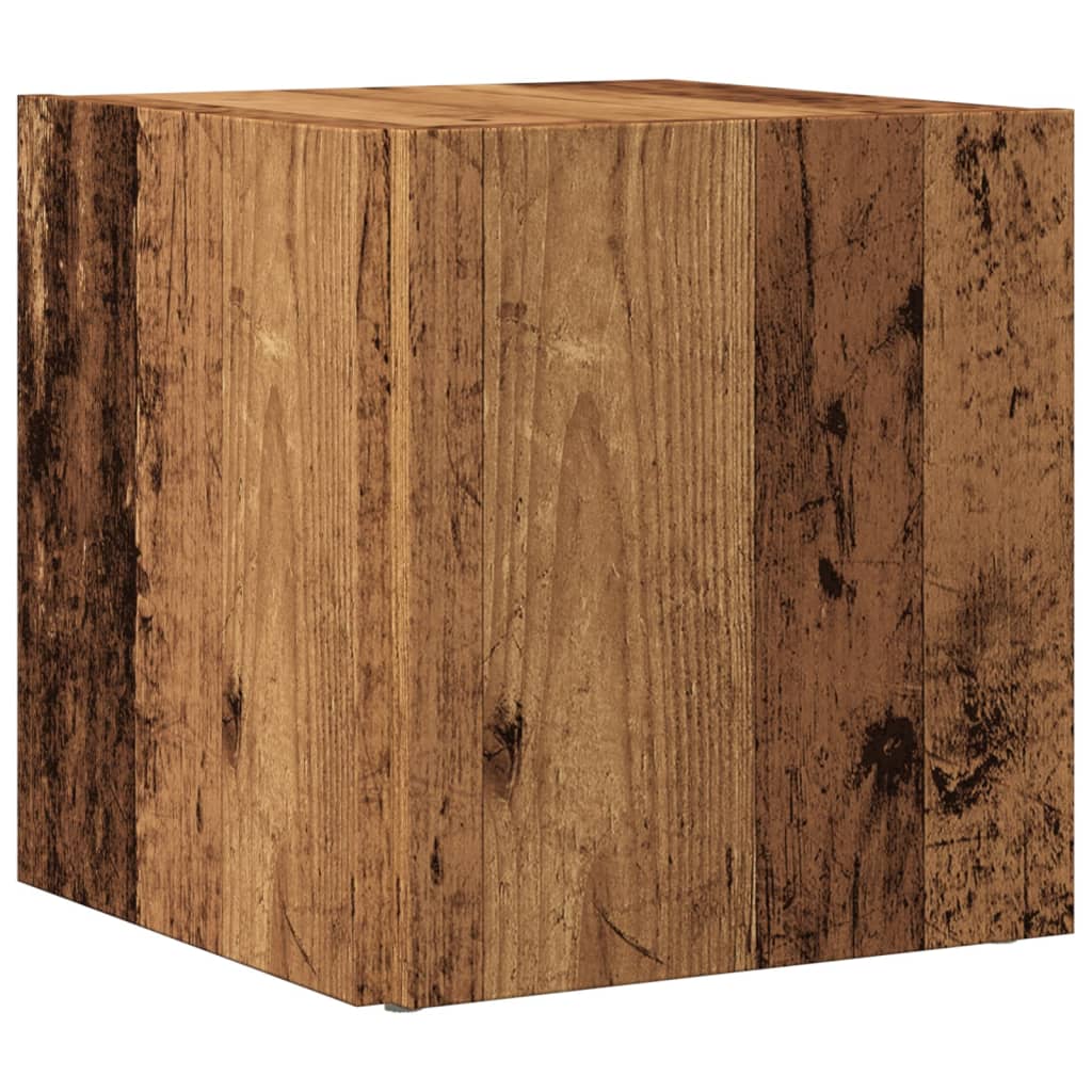 Bijzettafel 33x33x34 cm bewerkt hout oud houtkleurig is nu te koop bij PeponiXL, paradijselijk wonen!