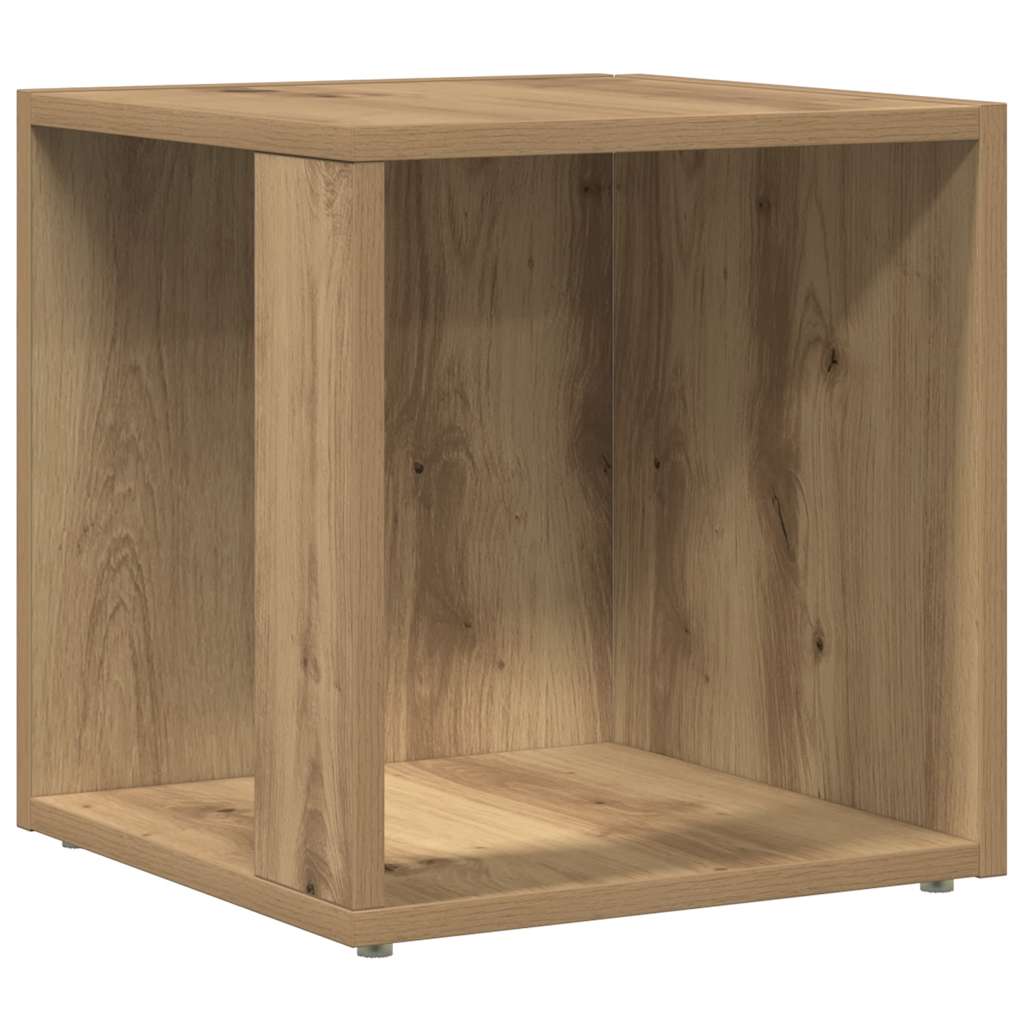 Bijzettafel 33x33x34 cm bewerkt hout artisanaal eikenkleurig is nu te koop bij PeponiXL, paradijselijk wonen!