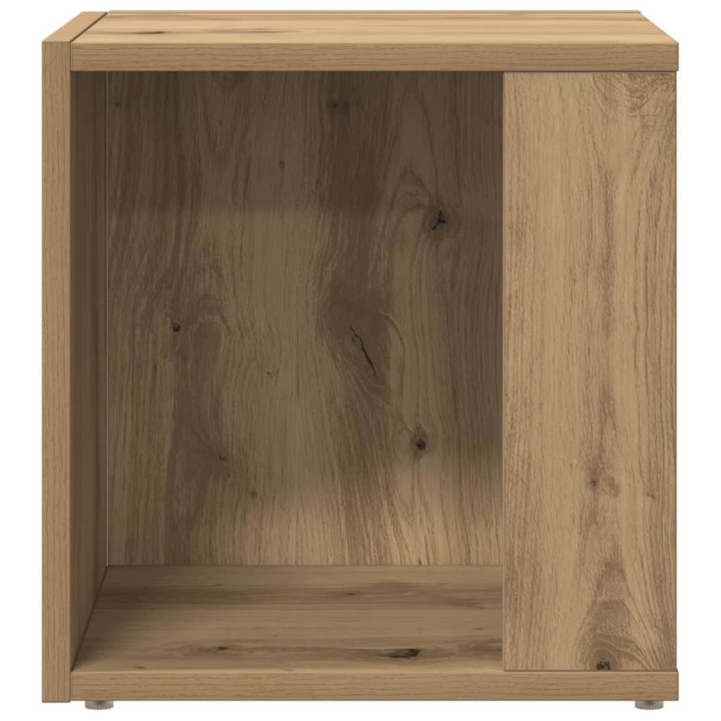 Bijzettafel 33x33x34 cm bewerkt hout artisanaal eikenkleurig is nu te koop bij PeponiXL, paradijselijk wonen!
