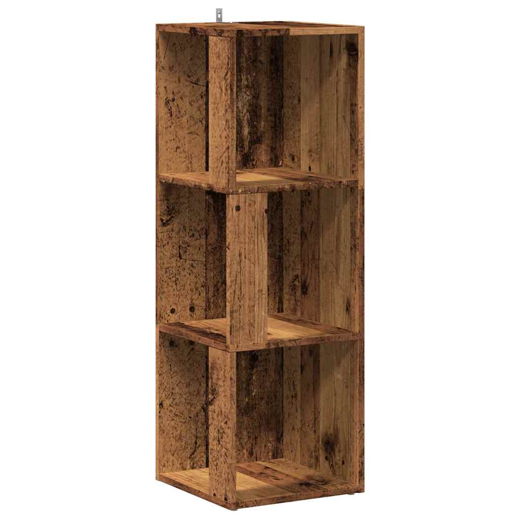 Hoekkast 33x33x100 cm bewerkt hout oud houtkleurig is nu te koop bij PeponiXL, paradijselijk wonen!
