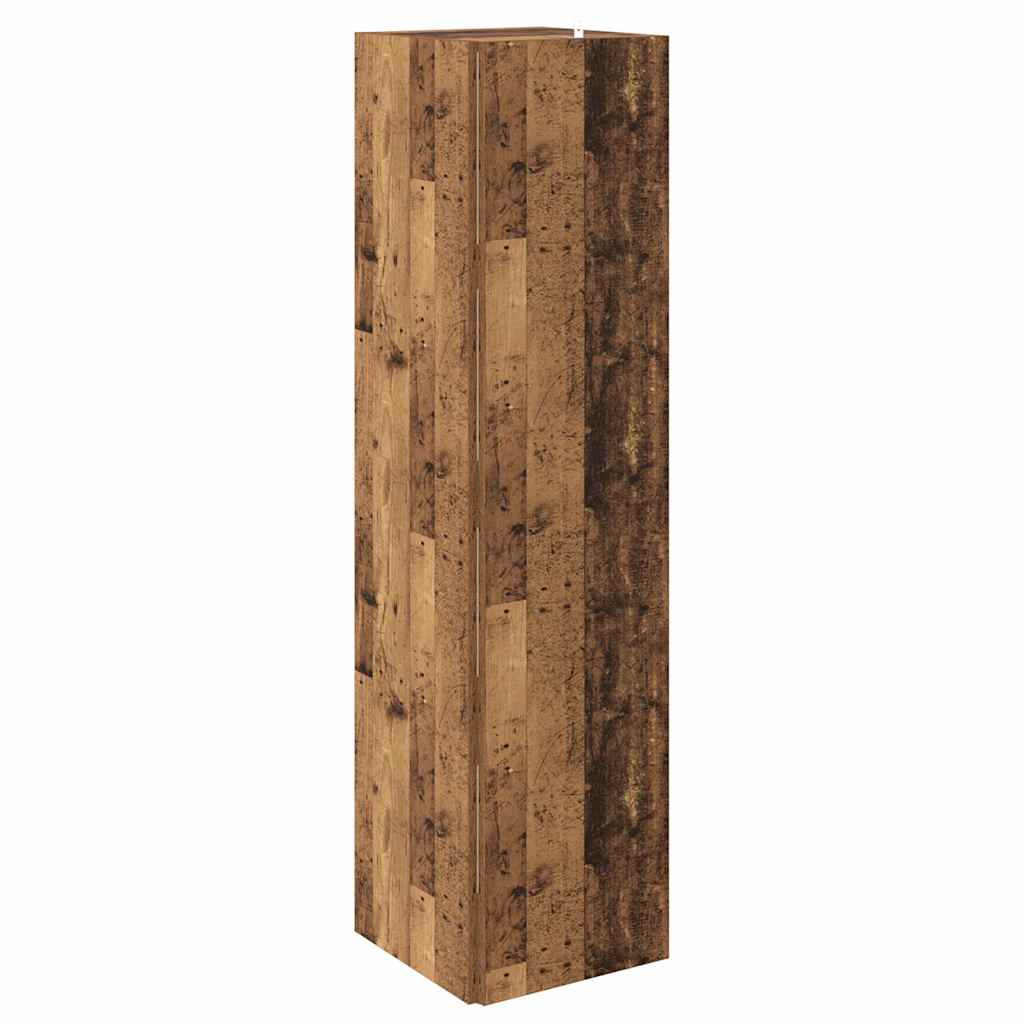 Hoekkast 33x33x132 cm bewerkt hout oud houtkleurig is nu te koop bij PeponiXL, paradijselijk wonen!