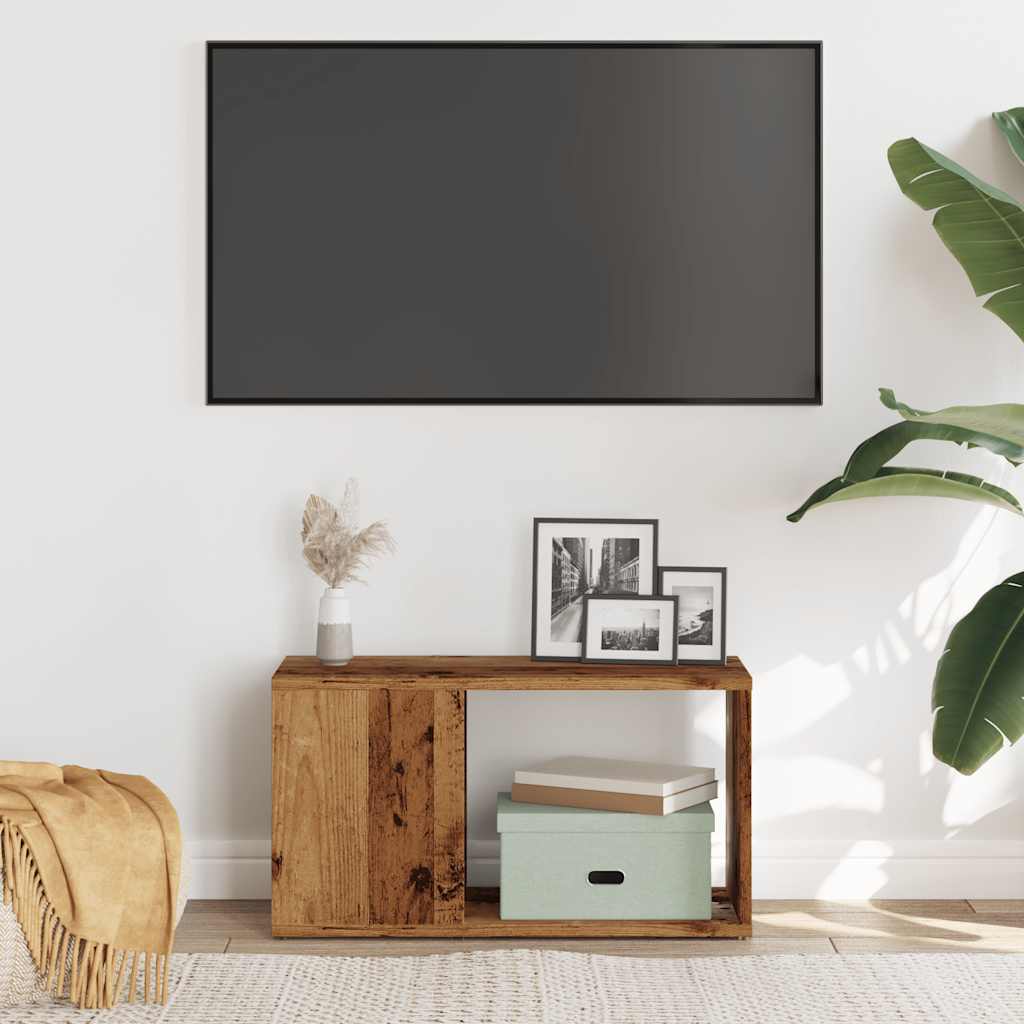 Tv-meubel 60x24x32 cm bewerkt hout oud houtkleurig is nu te koop bij PeponiXL, paradijselijk wonen!