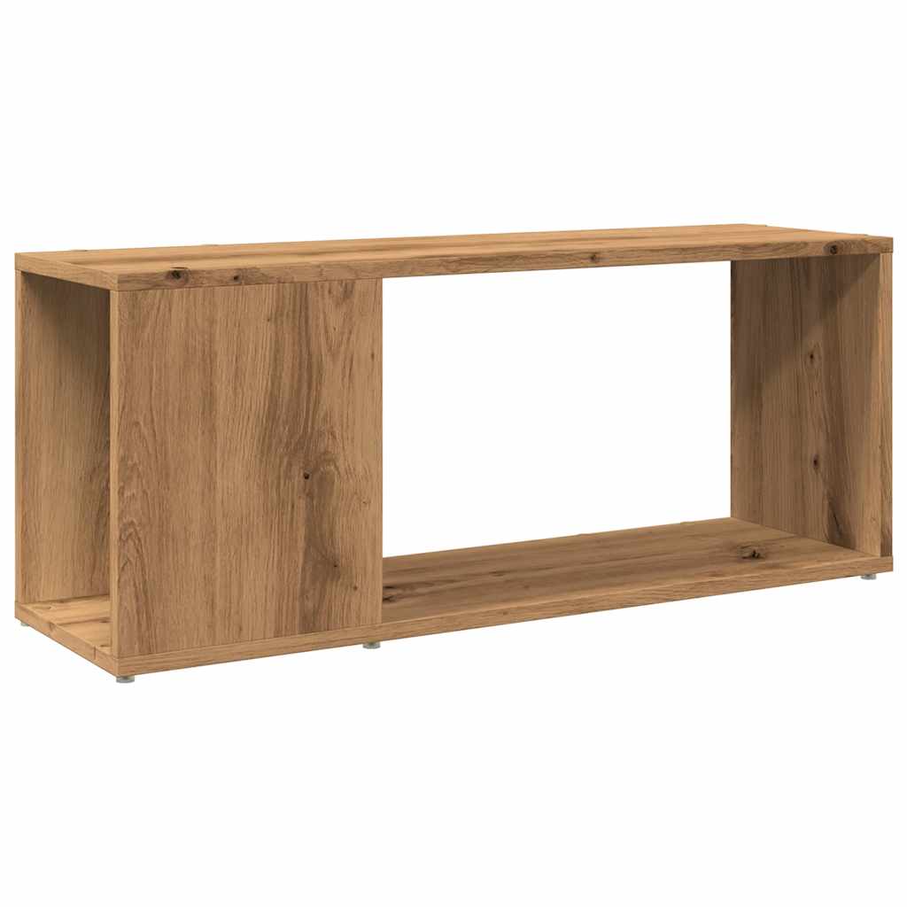 Tv-meubel 80x24x32cm bewerkt hout artisanaal eikenkleur is nu te koop bij PeponiXL, paradijselijk wonen!