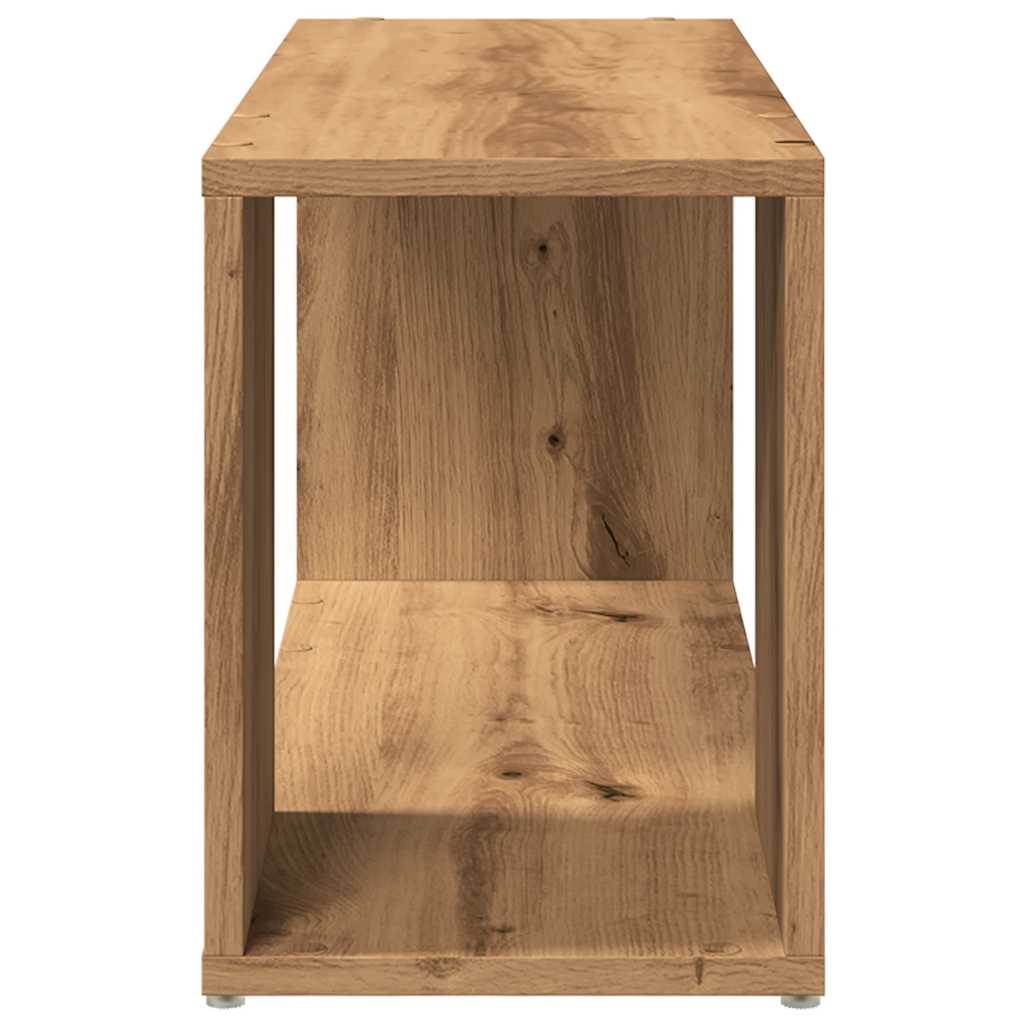 Tv-meubel 80x24x32cm bewerkt hout artisanaal eikenkleur is nu te koop bij PeponiXL, paradijselijk wonen!