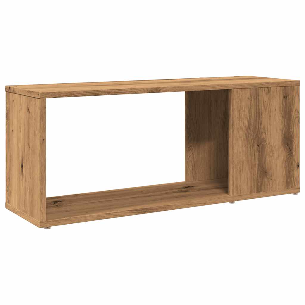 Tv-meubel 80x24x32cm bewerkt hout artisanaal eikenkleur is nu te koop bij PeponiXL, paradijselijk wonen!