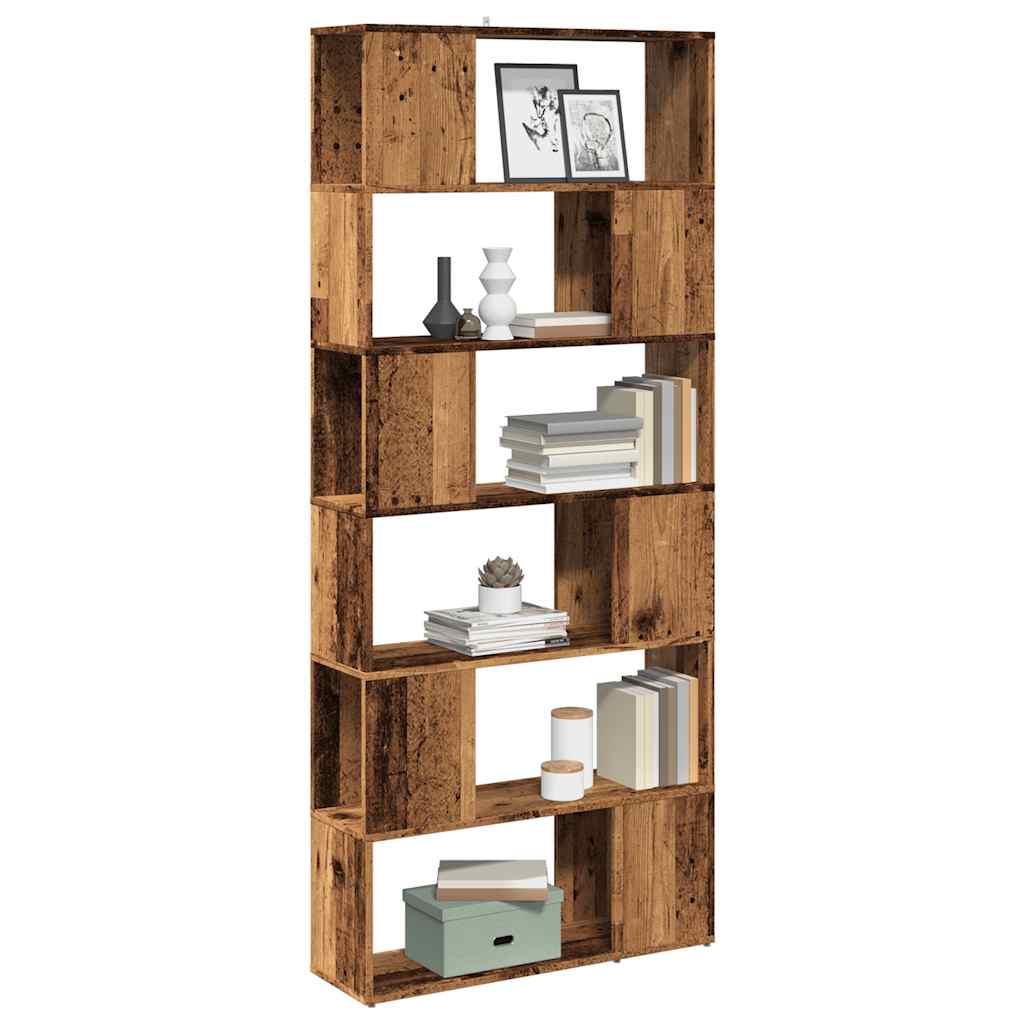 Boekenkast/kamerscherm 80x24x186 cm oud houtkleurig is nu te koop bij PeponiXL, paradijselijk wonen!