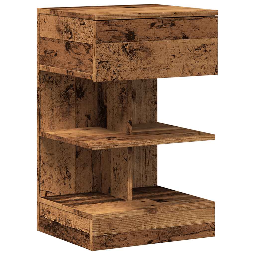 Nachtkastje 40x35x65 cm bewerkt hout oud houtkleurig is nu te koop bij PeponiXL, paradijselijk wonen!
