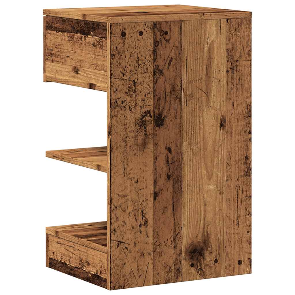 Nachtkastjes 2 st 40x35x65 cm bewerkt hout oud houtkleurig is nu te koop bij PeponiXL, paradijselijk wonen!