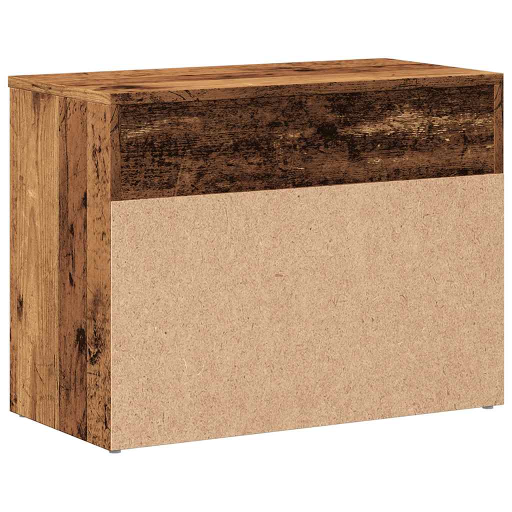 Schoenenbank 60x30x45 cm bewerkt hout oud houtkleurig is nu te koop bij PeponiXL, paradijselijk wonen!