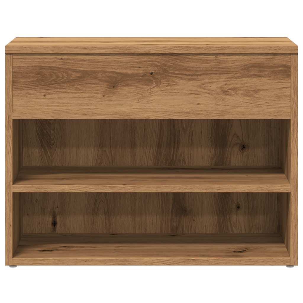 Schoenenbankje 60x30x45 cm bewerkt hout artisanaal eikenkleur is nu te koop bij PeponiXL, paradijselijk wonen!