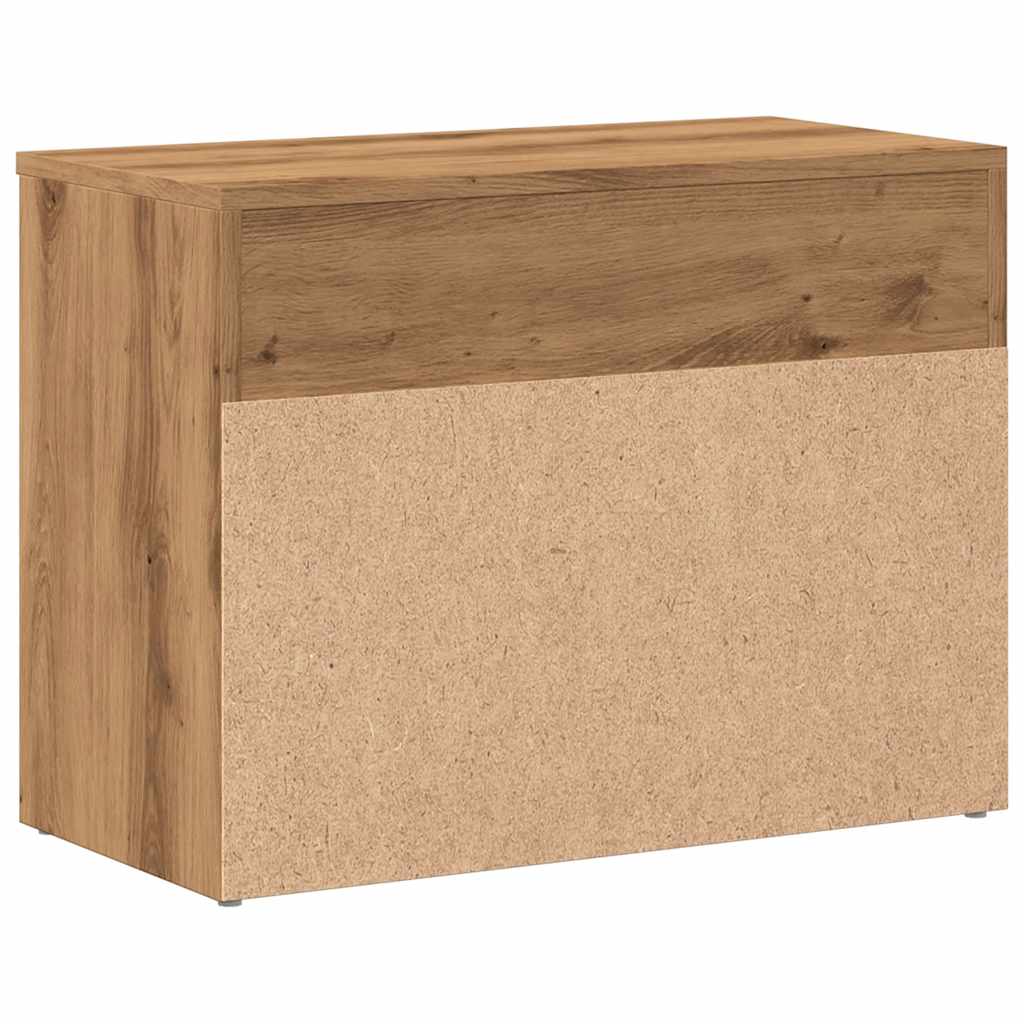 Schoenenbankje 60x30x45 cm bewerkt hout artisanaal eikenkleur is nu te koop bij PeponiXL, paradijselijk wonen!