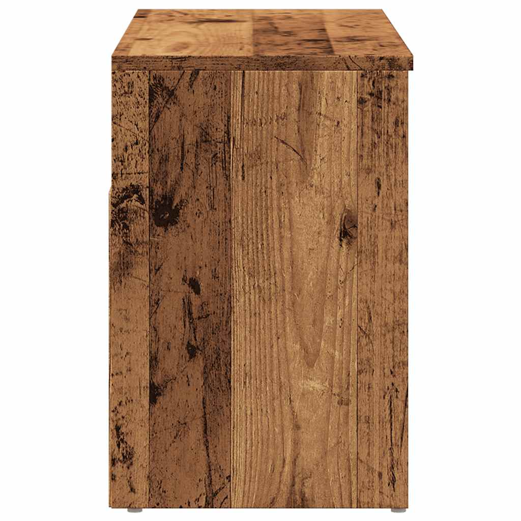 Schoenenbank 80x30x45 cm bewerkt hout oud houtkleurig is nu te koop bij PeponiXL, paradijselijk wonen!