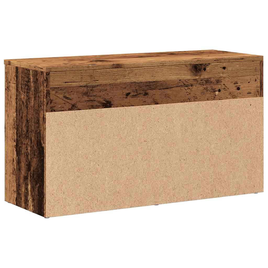 Schoenenbank 80x30x45 cm bewerkt hout oud houtkleurig is nu te koop bij PeponiXL, paradijselijk wonen!