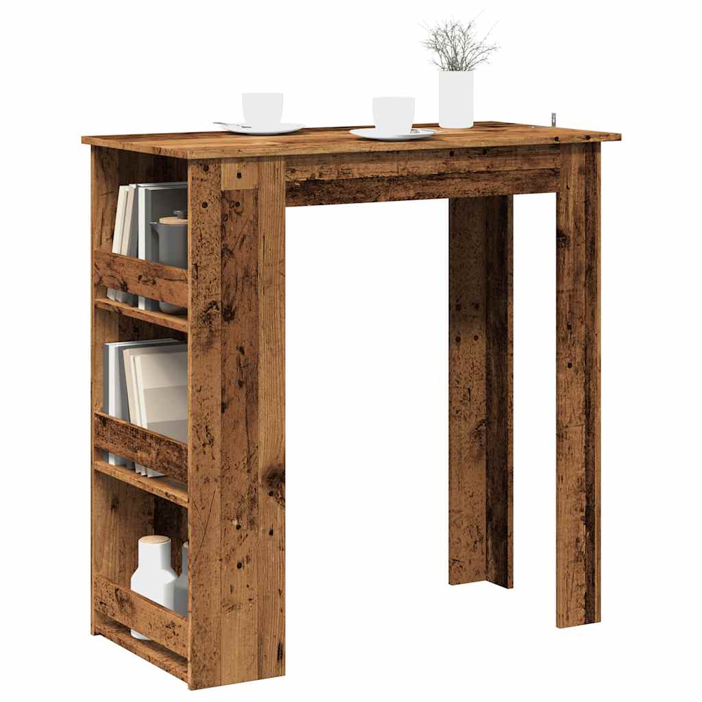 Bartafel met opbergrek 102x50x103,5 cm oud houtkleurig is nu te koop bij PeponiXL, paradijselijk wonen!