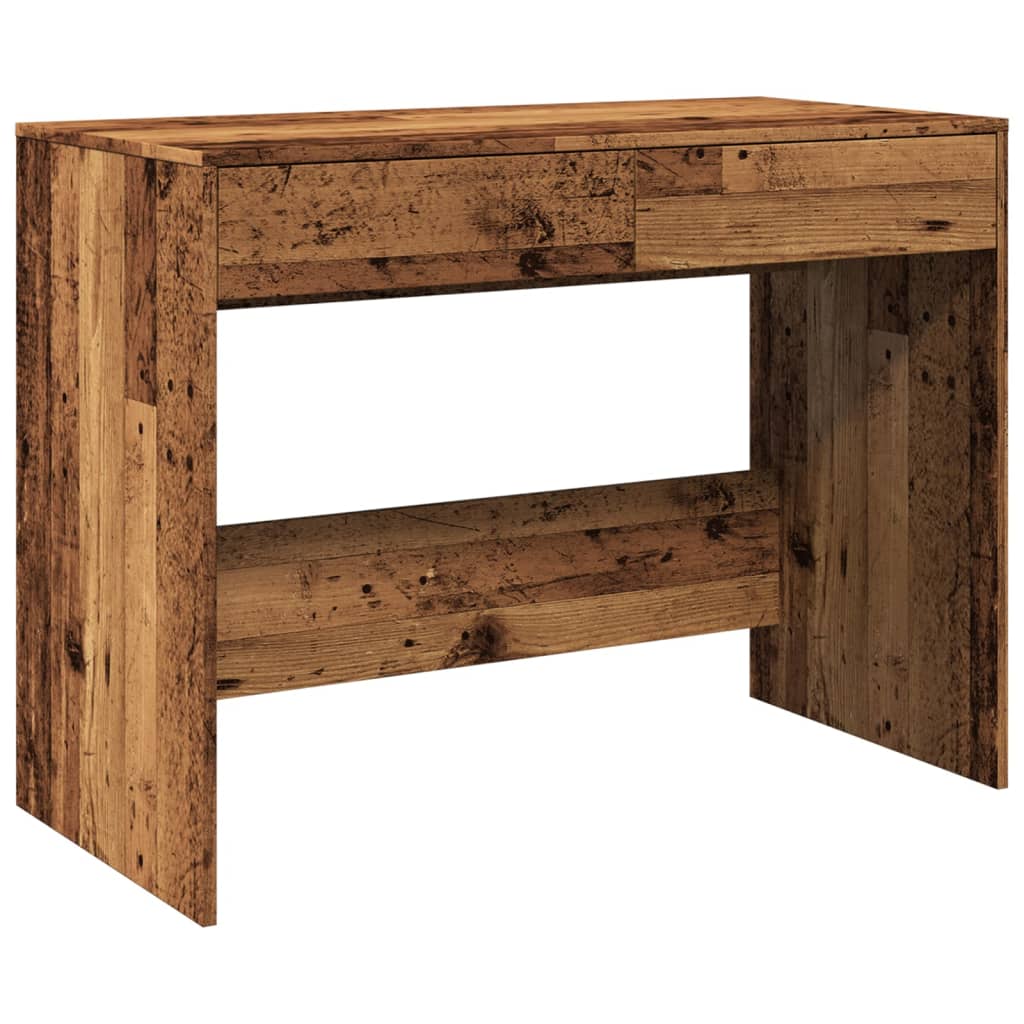 Bureau 101x50x76,5 cm bewerkt hout oud houtkleurig is nu te koop bij PeponiXL, paradijselijk wonen!