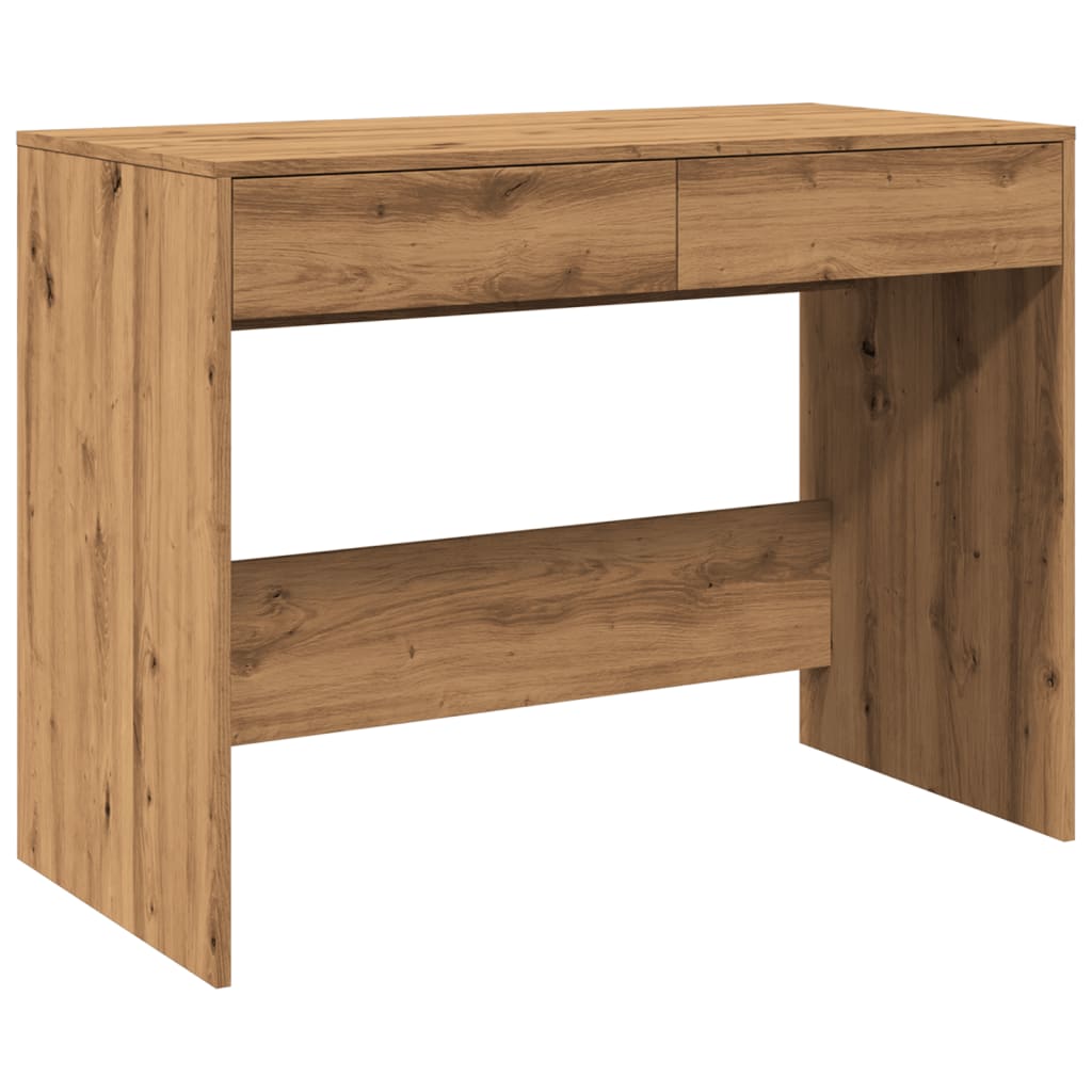 Bureau 101x50x76,5 cm bewerkt hout artisanaal eikenkleur is nu te koop bij PeponiXL, paradijselijk wonen!