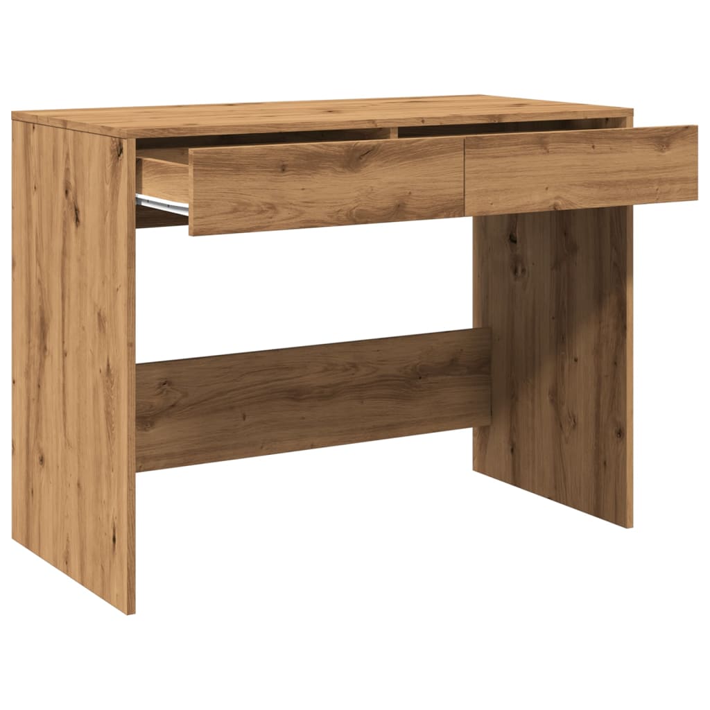 Bureau 101x50x76,5 cm bewerkt hout artisanaal eikenkleur is nu te koop bij PeponiXL, paradijselijk wonen!