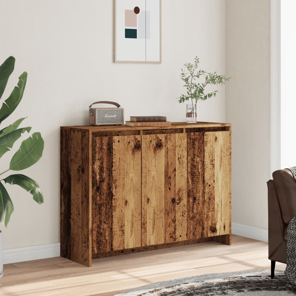 Dressoir 102x33x75 cm bewerkt hout oud houtkleurig is nu te koop bij PeponiXL, paradijselijk wonen!