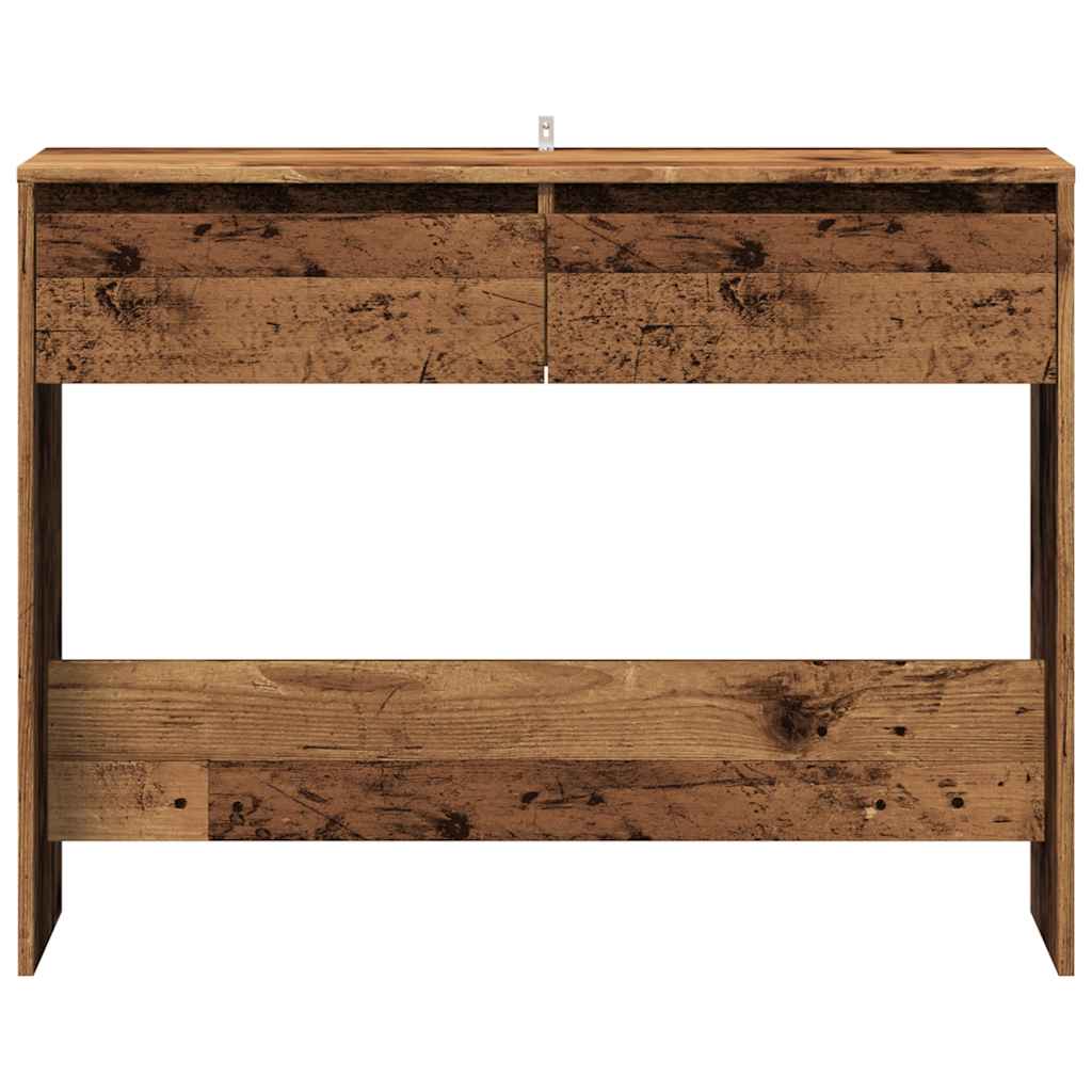 Wandtafel 100x35x76,5 cm bewerkt hout oud houtkleurig is nu te koop bij PeponiXL, paradijselijk wonen!